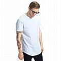 Guangzhou tshirt manufacturers black basic longline curved hem crewneck t-shirts