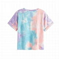 Custom T Shirt Logo Print Rolled Short Sleeve Tie Dye T Shirts Women Tee Top