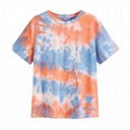 Custom T Shirt Logo Print Rolled Short Sleeve Tie Dye T Shirts Women Tee Top