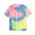 Custom T Shirt Logo Print Rolled Short Sleeve Tie Dye T Shirts Women Tee Top