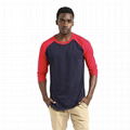 Wholesale Mens Cotton Raglan Tshirt Three Quarters Of Sleeve Slim Fit Tshirt