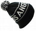 Custom Jacquard Beanie Your Own Embroidery Logo Acrylic Pom Pom Beanie Hat 