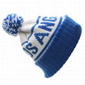 Custom Jacquard Beanie Your Own Embroidery Logo Acrylic Pom Pom Beanie Hat 