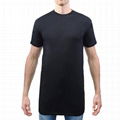 Streetwear Tall Tee Hipster Extra Long Line Men Slim Fit T Shirt 65 Polyester