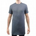 Streetwear Tall Tee Hipster Extra Long Line Men Slim Fit T Shirt 65 Polyester