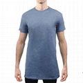 Streetwear Tall Tee Hipster Extra Long Line Men Slim Fit T Shirt 65 Polyester