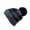OEM Soft Stretch Pom Fuzzy Lined Buffalo Plaid Cuff Beanie Hat Checked Pattern  5
