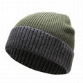 Slouch Olive Green Beanie Hat Warm Winter Fold Outdoor Beanie