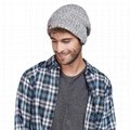 Wholesale Beanie Leather Patch Winter Skull Cap Warm Knit Fleece Slouchy Hat