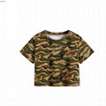 Womens Cropped Tshirt Camo Printing Women Distressed Crop T Shirt Summer Tshirts