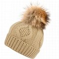 Custom hand knitted woolen caps straight needle knit hat patterns pom beanie hat