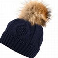 Custom hand knitted woolen caps straight needle knit hat patterns pom beanie hat