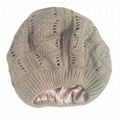 Custom satin lined beanie plain winter hats knit crochet pattern beret cap