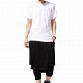 Trendy long tail t shirt blank hip hop tshirt back zipper swag t shirt hipster 