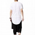 Trendy long tail t shirt blank hip hop tshirt back zipper swag t shirt hipster 