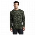 Trendy camouflage men t shirt camo long sleeve olive green blank military shirt