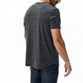 Vintage Charcoal Men Curved Hem Tee Shirt Fitness Tri Blend T shirt 