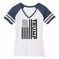 Custom Baseball Tshirt V Neck American Flag Printed Trump Campaign Shirt 