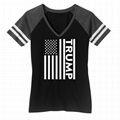 Custom Baseball Tshirt V Neck American Flag Printed Trump Campaign Shirt 