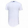 Custom Curved Hem T shirt Offer Drop Shipping Scallop T Shirt With Side Zipper