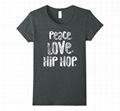 Hot selling cotton t shirt stylish peace love sublimation printing hip hop