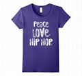 Hot selling cotton t shirt stylish peace love sublimation printing hip hop