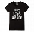 Hot selling cotton t shirt stylish peace love sublimation printing hip hop