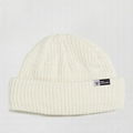 Good Quality Custom Knitted Beanie Mini Fisherman Ribbed Beanie Hats In Ecru