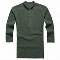 Mens henley shirt V Neck Cotton Linen Hippie Shirts Casual T-Shirt Top wholesale