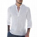 Mens henley shirt V Neck Cotton Linen Hippie Shirts Casual T-Shirt Top wholesale