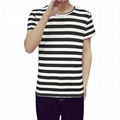 Wholesale striped t-shirt men Lightweight Hip Hop curved hem tee Hipster summer 