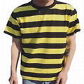 Wholesale striped t-shirt men Lightweight Hip Hop curved hem tee Hipster summer 