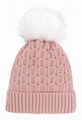 Winter fur pom pom beanie hats soft acrylic Sherpa lined knit ski hat with pom