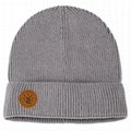 Custom logo toque cotton beanie soft breathable knitted winter hats solid color