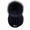 Custom purple pom beanie hats women winter slouchy cap fur biggest ball beanies