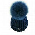 Custom purple pom beanie hats women winter slouchy cap fur biggest ball beanies