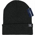 Blended Yarn Twist-knit Beanie With Customized Logo Woven Label Tag Winter Hat