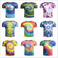 Wholesale Tie Dye Tshirt Colored Gradual Hip Hop Streetwear 3D Printing t-shirt