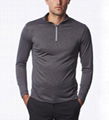 Wholesale Mens Fitted Merino Wool 1/4 Zip Long Sleeve T-Shirt Light Weight Warm