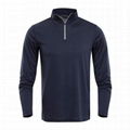 Wholesale Mens Fitted Merino Wool 1/4 Zip Long Sleeve T-Shirt Light Weight Warm