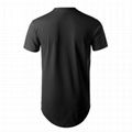 longline hip hop tee shirts curved hem custom streetwear t shirt side zipper