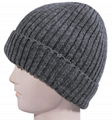 Custom OEM slouchy beanie winter knit skull cap baggy plain cuffed crochet hat