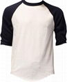 Wholesale baseball t shirt 3/4 sleeve mens raglan plain camo sleeve baseball tee