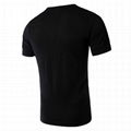 Personalized big V neck t shirt 100 bamboo plain tee shirts custom logo patch