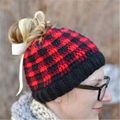 Wholesale baby and mum Crochet Ponytail Hat Messy Bun Crochet Patterns Beanies