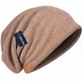 Cotton Slouchy Knit Beanie Skullcap Crochet Oversize Satin Lined Hat Custom Logo