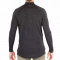 Mens 100% Merino Wool T-shirt Base Layer Half Zipper Sweater Fitted T Shirt