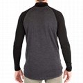 Mens 100% Merino Wool T-shirt Base Layer Half Zipper Sweater Fitted T Shirt