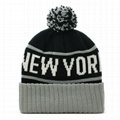 Wholesale new york logo jacquard beanie cap sa us ca uk Knitted embroidery patch