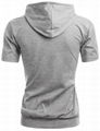 Custom blank shirt hooded short sleeve clothes men t shirt with drawstrings tee